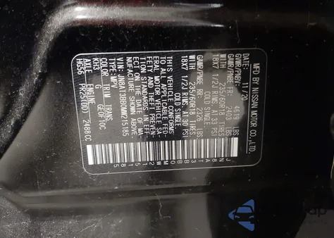 2021 Nissan Rogue Sv Intelligent Awd из США, поврежденный, VIN JN8AT3BB0MW215185